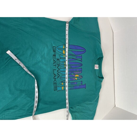 Vintage Okoboji IA Graphic T-Shirt, XL, Teal, Jerzees, - Picture 6 of 7
